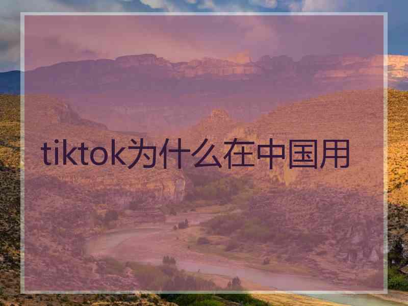 tiktok为什么在中国用